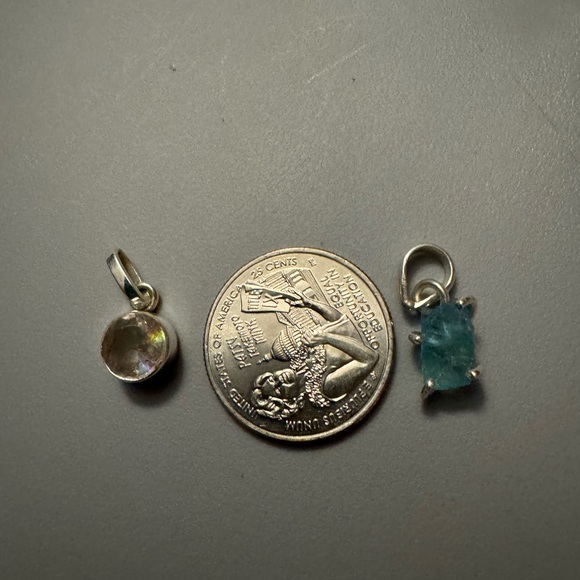 New blue topaz and mystic topaz in sterling silver - Picture 2 of 2